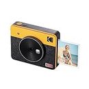 KODAK Mini Shot 3 Retro 4PASS 2-in-1 Instant Camera and Photo Printer (3x3 inches) + 8 Sheets, Yellow