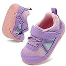 JOINFREE Toddler Girls Sneakers Comfort Sports Shoes Toddler Boys Walking Shoes Kids School Sneakers Pink Purple 7.5 Toddler