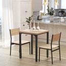 3-teilig Kompakt Esstisch 2 Stühle Set Holz Metall Beine Küche Frühstück Bar