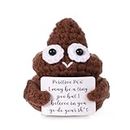 Mini Funny Positive Crochet Poo, 3in Interesting Handmade Knitted Wool Incentive Poo Doll Creative Cute Inspirational Poo Toy for Birthday Gifts Party Encouragement Motivational Inspire (Brown)