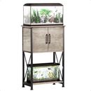 Metal Fish Tank Stand Double Aquarium Stand with Cabinet Storage, 5-10 Gallon