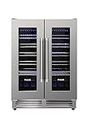 THOR Kitchen Freestanding/Under-Counter 24-Inch Dual Zone Wine Cooler in Stainless Steel - Model TWC2402