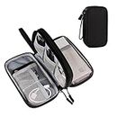 ZIHU Electronics Organizer Travel Accessories Storage Bag, Cable Organizer Bag Portable for Cables Charger Adapter Hard Drives SD Cards (Black)