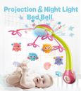 Caja de música móvil de proyección de sonajero juguetes luz nocturna para recién nacido bebé