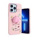 Yoedge for Apple iPhone 6 Plus/6s Plus Case for Women Girls 5.5", Soft TPU Pink Silicone Case Shockproof Bumper Protective Cover with Cute Pattern Print and 3D Squeezable Butt, Pig 2