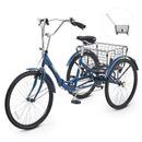 Secondhand 26 Inch 3 Wheel Bike for Adults w Large Detachable Basket  7 Speed 