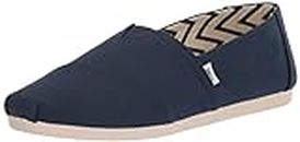 TOMS Men's Recycled Cotton Alpargata Loafer Flat, Navy, 9 US