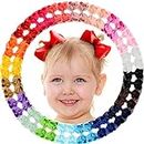 WillingTee 40pcs 3" Bows Grosgrain Ribbon Hair Bows Alligator Clips Toddler Bows Hair Accessories for Baby Girls Infants Toddlers Teens Kids Children 20 Colors in Pairs