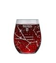 Greenline Goods Taurus Stemless Wine Glass Etched Zodiac Taurus Gift 15 oz (Single Glass) - Astrology Sign Constellation Tumbler