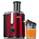 SiFENE Juicer Machine, 800W Centrifugal Juicer with 3.2" Big Mouth for Whole Fruits and Veggies, Juice Extractor Maker with 3 Speeds Settings, Easy to Clean, BPA Free (Red)