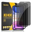 [2 Pack] JEHOO Privacy Screen Protector for iPhone 11 and iPhone XR 6.1-Inch, (Privacy Glass) Anti-Spy Tempered Glass Film with Install Tool, [Bubble Free][Case Friendly]