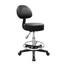 GreenLife® Hydraulic Adjustable Height Rolling Stool with Backrest Beauty Spa Beauty Facial Massage chair Black