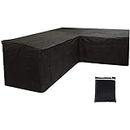 UBERSWEET® Corner Sofa Cover, Outdoor Garden Furniture Cover, Sofa Cover Black Polyester Waterproof Patio Garden Outdoor Furniture Cover. (155 x 95 x 68 cm)