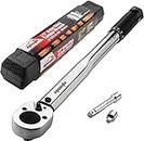 EPAuto 1/2-inch Drive Click Torque Wrench, 10~150 ft./lb, 13.6~203.5 N/m with 3/8" Drive Reducer