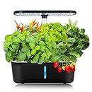 Hydroponics Growing System, GREENFEAST Indoor Herb Garden Starter Kit with LED Grow Light, Smart Germination Kit Garden Planter for Family Home Kitchen with Cycle Timing Function (06 pods, Black)
