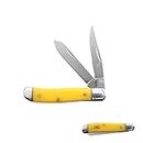 Wild Turkey Handmade Gentleman's Trapper Design Folding Pocket Collectors Knife EDC Slim Sleek Design (Yellow)