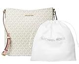 Michael Kors Jet Set Travel Large Logo Messenger bag bundle Dust Bag, Signature Powder Blush Multi