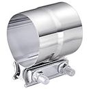 bylikeho Exhaust Clamp,Car Accessories 4" 3" 2.5" 5" 3.5" 2.75" Lap Joint Exhaust Band Clamp Sleeve Coupler,Stainless Steel Exhaust Pipe Clamp for Exhaust System,Exhaust Tubing Connection (2.5")