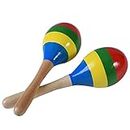 DOMG Maracas Hand Percussion Rattles, Wooden Rumba Shaker Musical Instrument for Kids Adults, Set of 2 (MRCAS02)