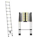 Advwin Telescoping Ladder, 10.5 FT/3.2M Aluminum Portable Extension Folding Ladder, Multi-Purpose Compact Ladder 150KG Max Capacity