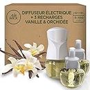 Air Wick Désodorisant Maison Kit Diffuseur Electrique + 3 Recharges Parfum Vanille & Orchidée X 19 Ml