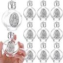 Domensi 12 Pcs Glass Holy Water Bottles, 0.5 Floz Embossed Glass Travel Empty Bottles Girls Little Bottle, Church Decorations for Home Wedding Baptism, Portable Party Favors, Immaculate Heart of Mary