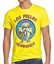 style3 Los Pollos T-Shirt da Uomo, Dimensione:L;Colore:Giallo