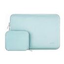 MOSISO Laptop Sleeve Compatible with MacBook Air/Pro, 13-13.3 inch Notebook, Compatible with MacBook Pro 14 inch M3 M2 M1 Chip Pro Max 2024-2021, Neoprene Bag with Small Case, Mint Green