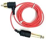 ELEMENT TATTOO SUPPLY - Tattoo Machine RCA Cord Angled - Red Wire for Pen Rotary Coil Tattoo Machines - 6 Feet Long - Ultra Thin Wires - Flexable Male to Male Plug