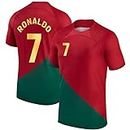 Sports Football Soccer Portugal Jersey Ronaldo 7 Home Away Kit Jersey T-Shirt (Kid's, Boy's & Men's)(5-6Years) Multicolour