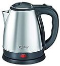 Prestige 1.5 Litres Electric Kettle (PKOSS 1.5)|1500W | Silver - Black| Automatic Cut-off | Stainless Steel | Rotatable Base | Power Indicator | Single-Touch Lid Locking