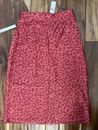 NWT Hutch by Anthropologie Dark Pink Spotted A-Line Skirt, Size 6P (US) Petite