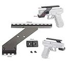 FIRECLUB Tactical Precision Machined Aluminum (Not Plastic) Weaver Picatinny Top & Bottom Pistol Handgun Scope Mount for Sights,Lights & Accessories Fits Pistols with Front Accessories