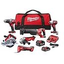 Milwaukee M18 18-Volt Lithium-Ion Cordless Combo Kit (6-Tool) with Two Batteries, Charger and Two Tool Bags