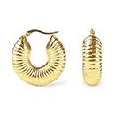 Croissant Style Chunky Hoop Earrings For Women Gold Plated | Waterproof & Anti Tarnish Jewellery | Anti Tarnish Earrings | Chunky Jewellery