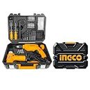 INGCO 108 Pcs Tools Set, Incl 12V Cordless Drill and Corded Impact Drill Combo, Drill Machine Kit for Home Use, with 1 * 1.5Ah Battery, 1*Charger, LED, 104 pcs Rich Accessories