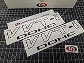 VVT-i DOHC Decals (2-Pack) Racing Engine Sideskirt Rocker Stickers fits Toyota Celica Scion TRD Select Color: (Gloss Black)