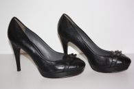 Calvin Klein Court Shoes all Leather Black Hauts Heels T 37 Very Good Condition