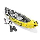 Intex Explorer K2-Kayak Inflable con remos de Aluminio y Bomba de Aire de Alto Rendimiento | 2 Personas, Unisex, Amarillo