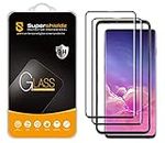 Supershieldz (2 Pack) Designed for Samsung Galaxy S10 Tempered Glass Screen Protector with (Easy Installation Tray), (Full Cover) (3D Curved Glass) Anti Scratch, Bubble Free (Black)