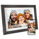Frameo 32GB Speicher 10 1 Zoll Smart Digital Bilderrahmen Holz WiFi IP HD 1080p elektronischen