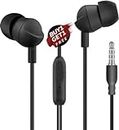 Buy 1 Get 1 Free Branded Wired Durable Earphones Earbuds with Microphone, Clear Sound Noise Isolating in Ear Headphones, Stereo Ear Lead for Cell Phones,Laptop,Tablet Pack 2 (Black)