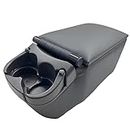 MOOSUN Universal Truck Seat/Bench Contractor Center Console Business Organizer and Storage with Adjustable Cup Holders, Clip Board, and Padded Top Lid for Armrest, Grey