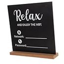 SEWACC Wifi Blackboard Table Wifi Password Sign Wifi Password Blackboard Wifi Password Stand Wifi Password Sign for Home Hotel Wireless Network Sign Guest Room Decor Wifi Sign for Home