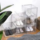 Stackable Clear Shoe Box Organizer 4 Pack Shoe Rack