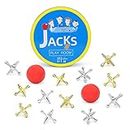 Sisland Metal Jacks Game with Ball Set, Old School Jax Game Toy for Kids Adults, Vintage Retro Board Games, Classic Old Fashioned Table Game for Family Game Night (12 Jacks + 2 Balls)