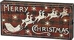 Primitives by Kathy Rustic LED Box Sign, Christmas, Lighted-Merry X-mas