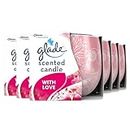 Glade Jar Candle, Scented Candle Infused with Essential Oils, Up to 31 Hour Burn Time, I Love You, Pack of 6 (6 x 120g)