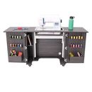 Arrow Sewing Bandicoot Sewing Cabinet w/ Hydraulic Machine Lift by Kangaroo Sewing Furniture Wood in Gray | 30.875 H x 61.5 W x 17.38 D in | Wayfair