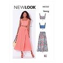 New Look Easy Misses' Bra Tops and Wrap Skirt Sewing Pattern Kit, Code N6722, Sizes 6-8-10-12-14-16-18, Multicolor